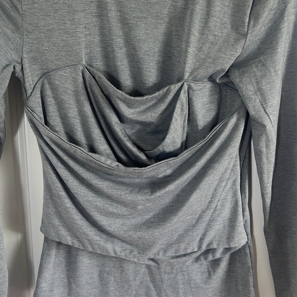 Vera Moda nelly Ruched Knit Top, Heather Gray, Size Small - Picture 3 of 8